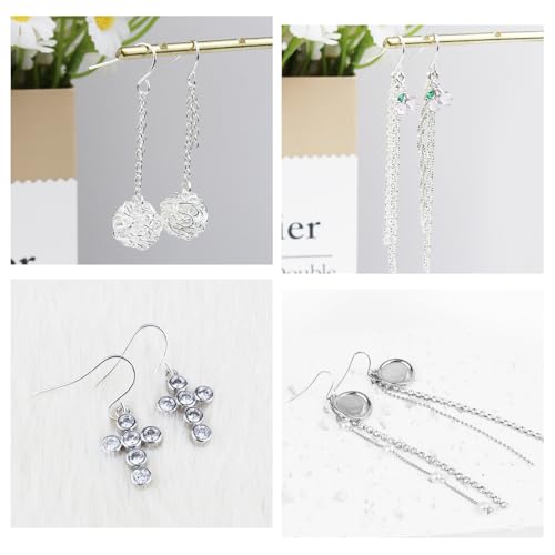 Silver Earring Hooks, 500PCS Earring Findings for Jewelry Making Hypoallergenic Ear Wires Fish Hook for DIY Earrings Bulk Pack - color: A style-Silver Simple Earring Wire