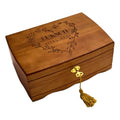 Personalized Wooden Jewelry Box, Customized Double Layer Retro Jewelry Organizer with Lock and Key for Women Girls, Birthday Gift for Her, Artners, Elders, Mom, Friends, Girlfriends and Bridesmaids