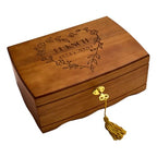 Personalized Wooden Jewelry Box, Customized Double Layer Retro Jewelry Organizer with Lock and Key for Women Girls, Birthday Gift for Her, Artners, Elders, Mom, Friends, Girlfriends and Bridesmaids
