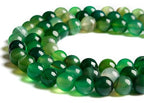 100pcs 8mm Green Stripe Agate Beads Natural Gemstone Beads Round Loose Beads for Jewelry Making - color: Green Stripe Agate, size: 8mm