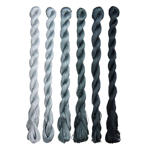 Natural 100% Silk Thread, Handmade Embroidery Thread Silk Floss 6 Colors 110m Each (79) - color: 79
