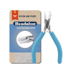 Beadalon Designer Series Nylon Jaw Pliers, Flat/Round Nose, Pacific Blue Vinyl-Free Grips, Stainless Steel, 5.25in - color: Pacific Blue, style: Flat/Round Nose