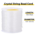 0.8mm Elastic Bracelet String Cord Crystal Clear Stretch Beading Cords for Bracelet, Beading and Jewelry Making
