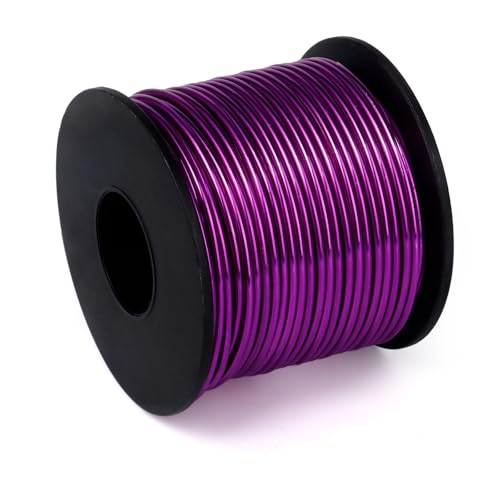 Aluminum Craft Wire, 75 Feet 1.5mm/ 16 Gauge Purple Bendable Soft Metal Aluminum Sculpting Wire Roll Bulk for DIY Crafts Jewelry Making - color: Purple, size: 16 Gauge