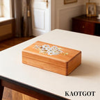 Travel Jewelry Case Small Wood Jewelry Organizer Jewelry Box for Women (Pine Wood Print B) - color: Pine Wood Print B