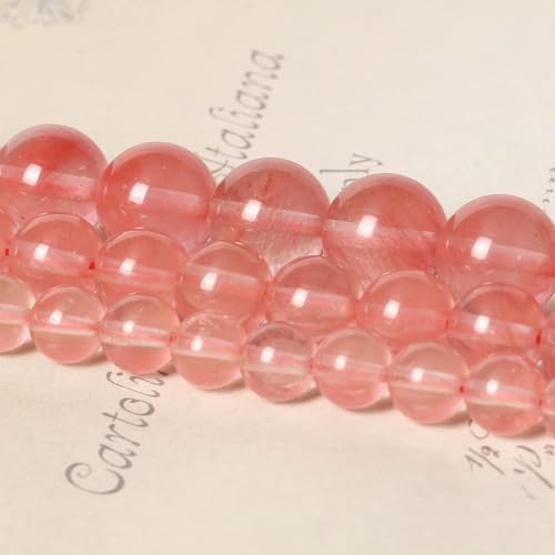 About 35pcs 10mm Natural Stone Beads Watermelon Crystal Beads Energy Crystal Power Gemstone for Jewelry Making, DIY Bracelet Necklace - color: Pink Watermelon, size: 10mm