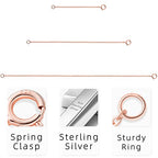 Rose Gold Necklace Extender Rose Gold, 925 Sterling Silver Necklace Extender Chain Bracelet Anklet Jewelry Extension for Necklaces, 3 Piece Set (2, 4, 6 Inches) - color: RoseGold, size: 2 4 6 inch