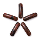 5PCS Natural Mahogany Obsidian Stone Rectangle Curved Beads Gemstone Pendants Connectors for DIY Bracelet Neclace Jewelry Making - color: Mahogany Obsidian