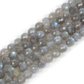 Labradorite 8mm Gemstone Faceted Round Loose Strand Beads for DIY Necklace Bracelet Jewelry Making 15 Inch - color: Labradorite