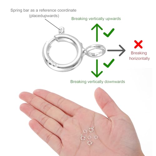 7 Sets 925 Sterling Silver Necklace Clasps and Closures 5mm Spring Ring Clasp Jewelry Clasps with Closed Jump Rings 4mm for Bracelet Necklace Extender Connectors for Jewelry Making Repair