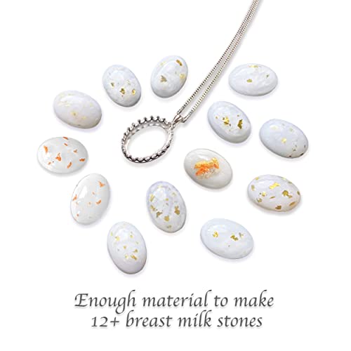 Milky Treasures Crown Necklace DIY Breastmilk Jewelry Making Kit | 18mm 925 Sterling Silver Pendant | Breastfeeding Keepsake | New Mom Gifts | Baby Shower Registry | Lactation (Full Kit) - color: Full Kit
