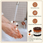 100 Pcs 15mm Silicone Beads for Keychain Making, Pink Gream Silicone Beads Bulk Round for Bracelets Pens Crafts Jewelry Making (Brown White) - color: Brown White
