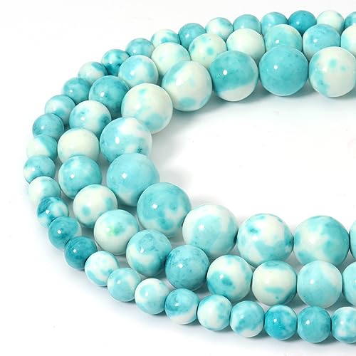 45pcs 8mm Natural Blue Rain Flower Gemstone Beads Energy Healing Crystal Round Loose Stone Beads for Jewelry Making, DIY Bracelets Necklaces - color: Blue Rain Flower, size: 8mm