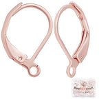 Beebeecraft 1 Box 50Pcs Leverback Earring Hooks Stainless Steel Earring Findings 15.5x10mm Rose Gold Earwires Lever Back Hoops for Jewelry Making - color: 15.5x10mm Rose Gold Earring Hooks