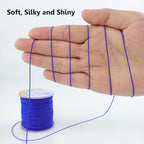 LUSTEMBER 0.8mm Nylon String, Strong Bracelet String, Durable Nylon Cord for Jewelry Making, Bracelets, Beading, Necklaces, Rattail Braiding, Kumihimo, Wind Chimes, Blinds and Handicrafts - size: Sapphire Blue