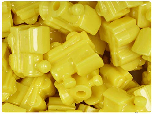 BeadTin Opaque 22mm Train Pony Beads (24pcs) (Yellow) - color: Yellow