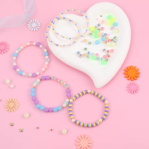 Glow in The Dark Beads UV Letter Alphabet Smile Star Glass Seed Clay Pearl Beads Plastic Pony Hair Bead Acrylic Colorful Changing Bead for DIY Craft Bracelet Necklace Jewelry Making Kit Mix Bulk - color: Luminous Beads