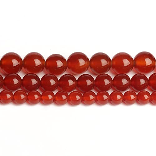 60pcs 6mm Red Agate Beads Natural Gemstone Beads Round Loose Beads for Jewelry Making - color: Red Agate, size: 6mm