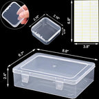 Bead Organizer Box, 60pcs Small Clear Plastic Storage Containers, Craft Storage Box Features Hinged Lid and Labels, Mini Boxes for Bracelets, Jewelry, Diamonds, Clay Beads, Screws, Seeds, Small Parts - size: 2 Pack 60 Pcs