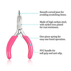 SPEEDWOX Mini Bent Nose Pliers, 3" Chain Nose Pliers with Pink PVC Handle, Jewelry Pliers for Beading Jewelry Making Wire Wrapping DIY Craft Hobby Supplies - style: 3" Bent Nose Pliers