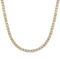Richsteel Clear/Black 3mm Cubic Zirconia Tennis Chain Necklace for Women and Men 16/18 Inch Stainless Steel/Gold Plated Jewelry(with Gift Box) - style: 02-Gold Plated-Clear CZ