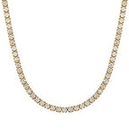 Richsteel Clear/Black 3mm Cubic Zirconia Tennis Chain Necklace for Women and Men 16/18 Inch Stainless Steel/Gold Plated Jewelry(with Gift Box) - style: 02-Gold Plated-Clear CZ