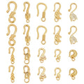 PH PandaHall 20PCS Stainless Steel S-Hook Clasps, 10 Styles Golden S-Hook Jewelry Clasp Necklace Clasp Connectors for Necklace Bracelet Pendant Purse Making Keychain Handmade Crafts Jewelry - color: Gold