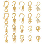 PH PandaHall 20PCS Stainless Steel S-Hook Clasps, 10 Styles Golden S-Hook Jewelry Clasp Necklace Clasp Connectors for Necklace Bracelet Pendant Purse Making Keychain Handmade Crafts Jewelry - color: Gold