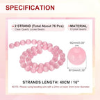 PATIKIL 10 mm Natural Clear Quartz Loose Beads, 2 Strands Crystal Round Stone Strand Beads Gemstone Loose Bead Spacer Beads for Jewelry Making DIY Necklace Bracelet, Pink - color: Pink, size: 10 mm