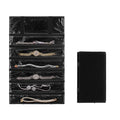 Travel Jewelry Organizer Foldable Jewelries Rolls Makeup Cosmetics Storage Bag for Earrings Rings Necklaces Bracelets with Zippered Pockets (6 Pockets)