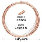 The Beadsmith Half-Round Craft Wire – Soft Temper Jewelry Wire, Rose Gold Color, 21 Gauge, 4 Yards - color: Rose Gold, size: 21 Gauge