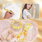 35 Pcs Chunky Bubblegum Beads 20mm Focal Pen Large Rhinestone Pearl Bead with Rhinestone Large Hole European Spacer Bead for DIY Beadable Pen Jewelry Making Keychain Craft Making(Yellow) - color: Yellow