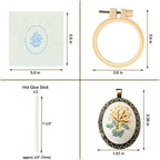 ZOCONE 4 Packs Embroidery Necklace Kits, Embroidery Pendant Kit Mini Cross Stitch Kit with 4 Hoops, Necklace, Pendant, Stamped Pattern Cloth, Instructions, etc., Embroidery Kits for Adults - color: 4 Packs-B