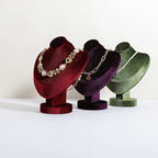 Velvet Necklace display stand for Selling, Jewelry Bust Mannequin for Show, Small Necklace Holder Stand【Red】 - color: Red