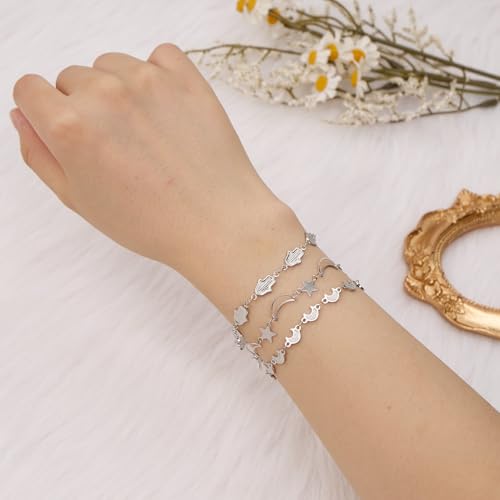 KYUNHOO 13 Feet Necklace Making Chains Bulk for Crafting Stainless Steel Silver Chain Spool with Lobster Clasps Jump Rings for Jewelry Making - color: Hand Silver