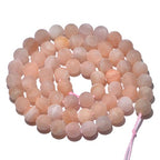 AD Beads Beautiful Natural Matte Gemstone Round Spacer Loose Beads 4-12mm (6mm, 18 Matte Sunstone) - color: 18 Matte Sunstone, size: 6mm