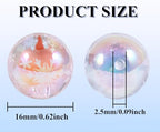 15Pcs Acrylic Beads Round 16mm UV Bead in Bead with Snowflake Print Fit for DIY Jewelry Bracelet Necklace Keychain Beadable Pens Mobile Phone Chain Making Cute (Snowflake-Mixed Color) - color: Snowflake-Mixed color