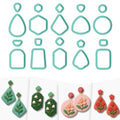 10 Sets Geometric Clay Cutters, 20pcs Shape Polymer Clay Cutting Tools for Earrings Jewelry Making, Clay Jewelry Making Kit - style: Pendant Earrings theme (20 pcs)