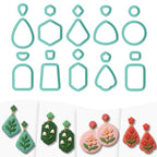 10 Sets Geometric Clay Cutters, 20pcs Shape Polymer Clay Cutting Tools for Earrings Jewelry Making, Clay Jewelry Making Kit - style: Pendant Earrings theme (20 pcs)