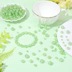 1 Box 450PCS 4/6/8/10MM Light Green Crackle Glass Beads with Holes Round Crack Smooth Patrick Sparkle Spacer Loose Bead Bulk for Jewelry Making Necklace Bracelet Earrings DIY Craft Supply - color: Green