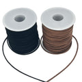 LUSTEMBER Leather String, 2 Rolls Faux Leather Cord, Flat Suede Leather Lace for Necklaces, Bracelets, Jewelry Making, Tassels, Dream Catchers and Art Crafts - size: Black+Brown