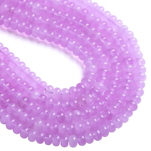 5x8mm 76pcs Lavender Amethyst Rondelle Spacer Loose Beads Abacus Disk Stone Round Loose Gemstone Beads for Jewelry Making DIY Bracelet Necklace - color: Lavender amethyst Stone, size: 5x8mm Abacus Disk