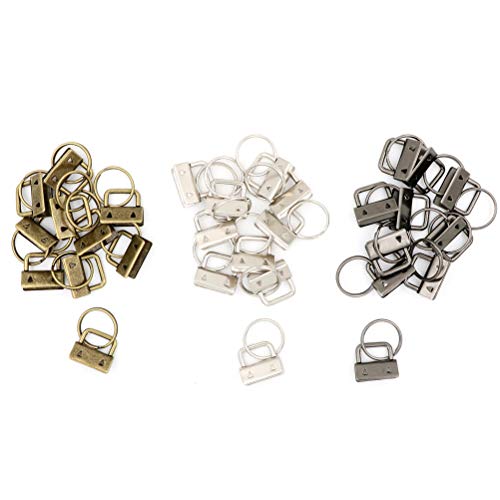 Qovydx 40PCS Key Fob Hardware Set, 39PCS 1 Inch Keychain Hardware with 1PCS Key Fob Pliers for Wristlet Keychain and Lanyard Making Supplies - color: Key Fob Hardware With Pliers