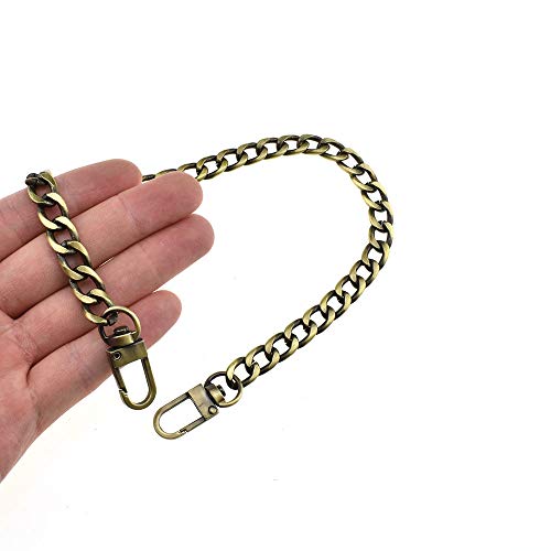 HAHIYO Purse Chain Strap 15.7 inches Bronze Shoulder Cross Body Sling Purse Handbag Clutch Replacement Comfortable Flat 0.4' Wide Enough 2.4mm Extra Thick Metal 1 Pack - size: Bronze 15.7 Inches