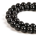 90pcs 4mm Natural Black Tourmaline Gemstone Round Spacer Loose Stone Beads for Jewelry Making 15.5" 1 Strand (Black Tourmaline, 4mm 90Beads) - color: Black Tourmaline, size: 4mm 90Beads