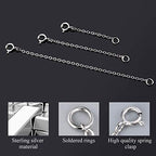 ALEXCRAFT Necklace Extender White Gold Chain Extender 925 Sterling Silver Necklace Bracelet Anklet Extenders Chain Extension for Jewelry Making (1 2 3 inch) - color: Silver