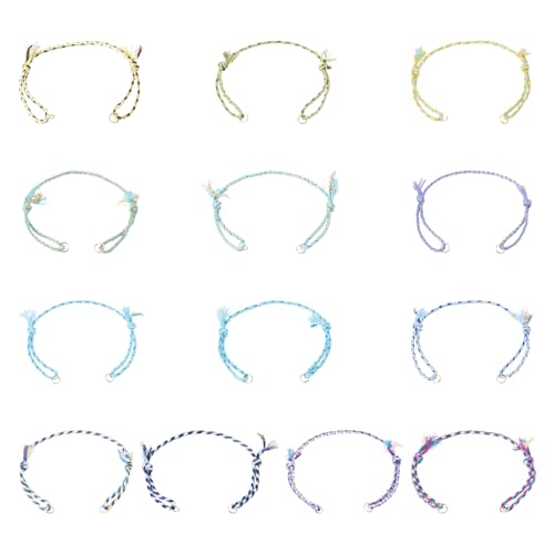 36Pcs Adjustable Braided Cord Bracelets 10-1/4 Inch Colorful Polycotton Adjustable Bracelets,Thread Half Finished Bracelet,Bracelet String with Clasp for Wrist DIY Women Jewelry Making - color: Dreamy