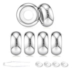 GW Stopper Charms 925 Sterling Silver Round Rondelle Spacer Beads with Exquisite Velvet Bag for Charm Bracelets for Women - color: Silver-6PCS