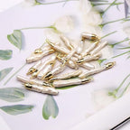 10PCS Natural Pearl Pendants Irregular Multiple Shapes Cultured Freshwater Baroque Pearl Charms for Jewelry Making Gift - color: 36x6mm