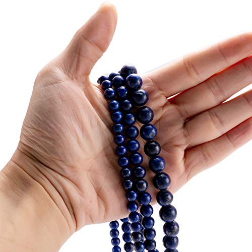 BEADIA Natural Lapis Lazuli Stone Round Loose Semi Gemstone Beads for Jewelry Making 6MM 61PCS - color: Lapis Lazuli, size: 6mm